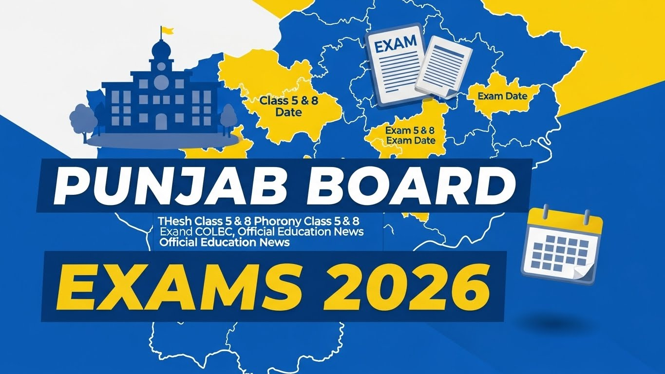 Punjab Class 5 and 8 Board Exam Dates